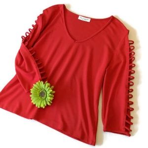 Lew Magram Top w/ Slotted sleeve sz.L #351